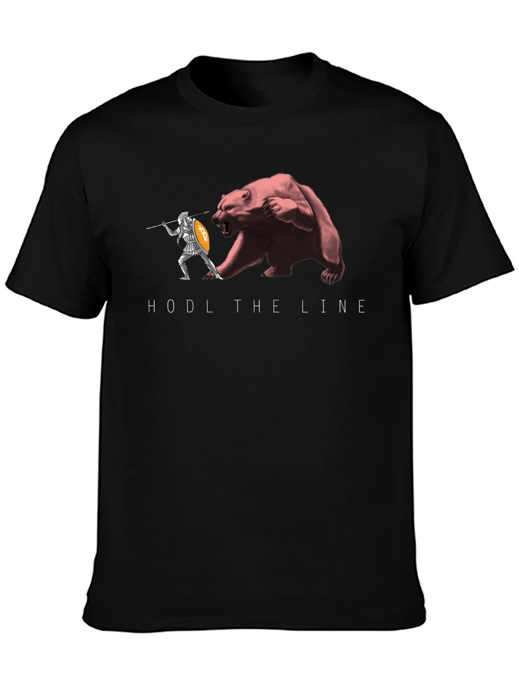 HODL The Line Black T-Shirt - Crypto Warrior