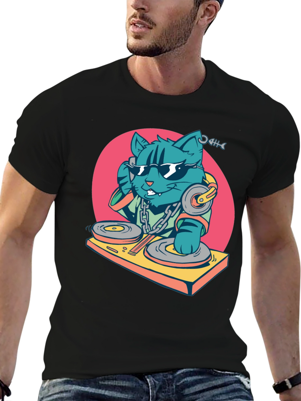 DJ Cat T-Shirt - Cool Graphic Tee