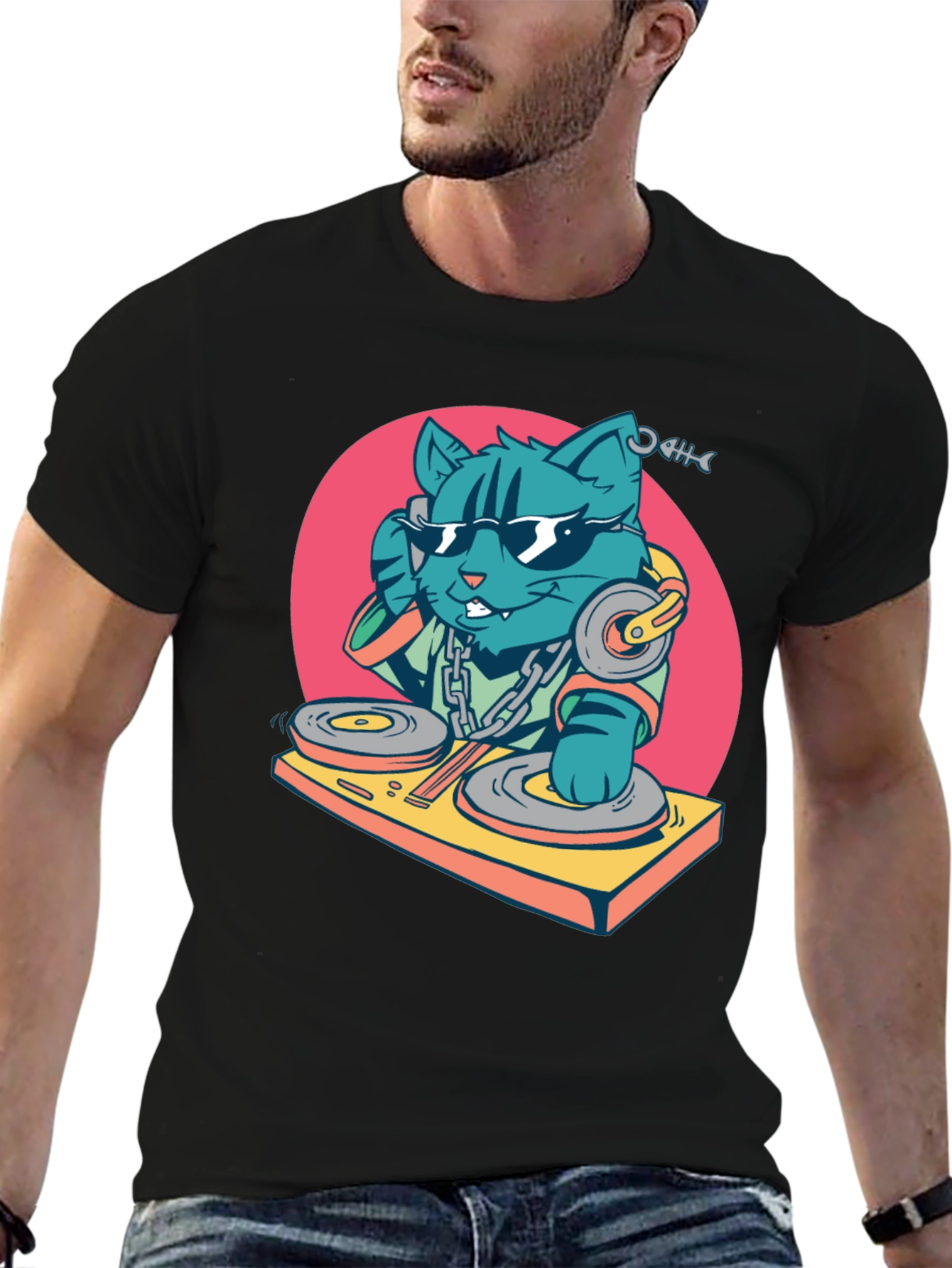 DJ Cat T-Shirt - Cool Graphic Tee