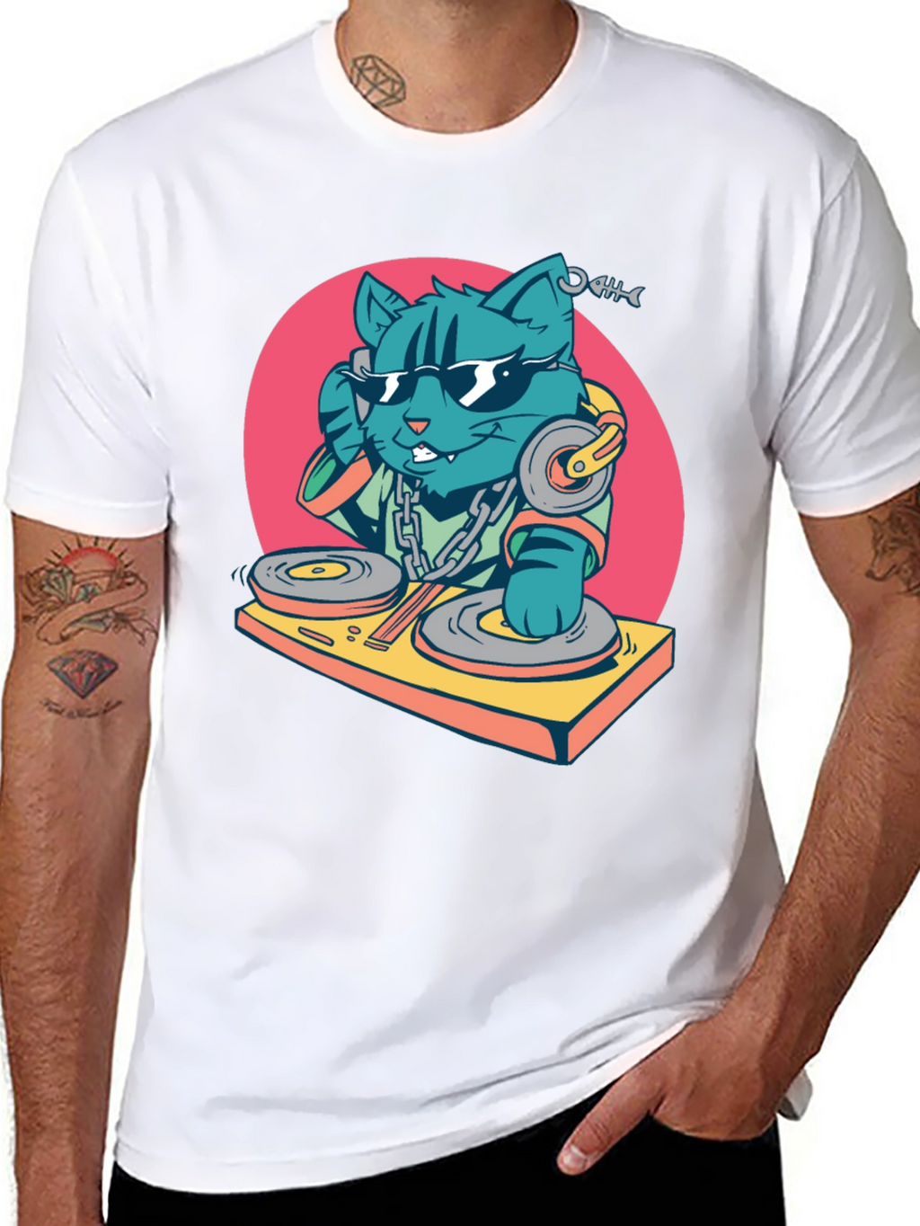 DJ Cat T-Shirt - Cool Graphic Tee