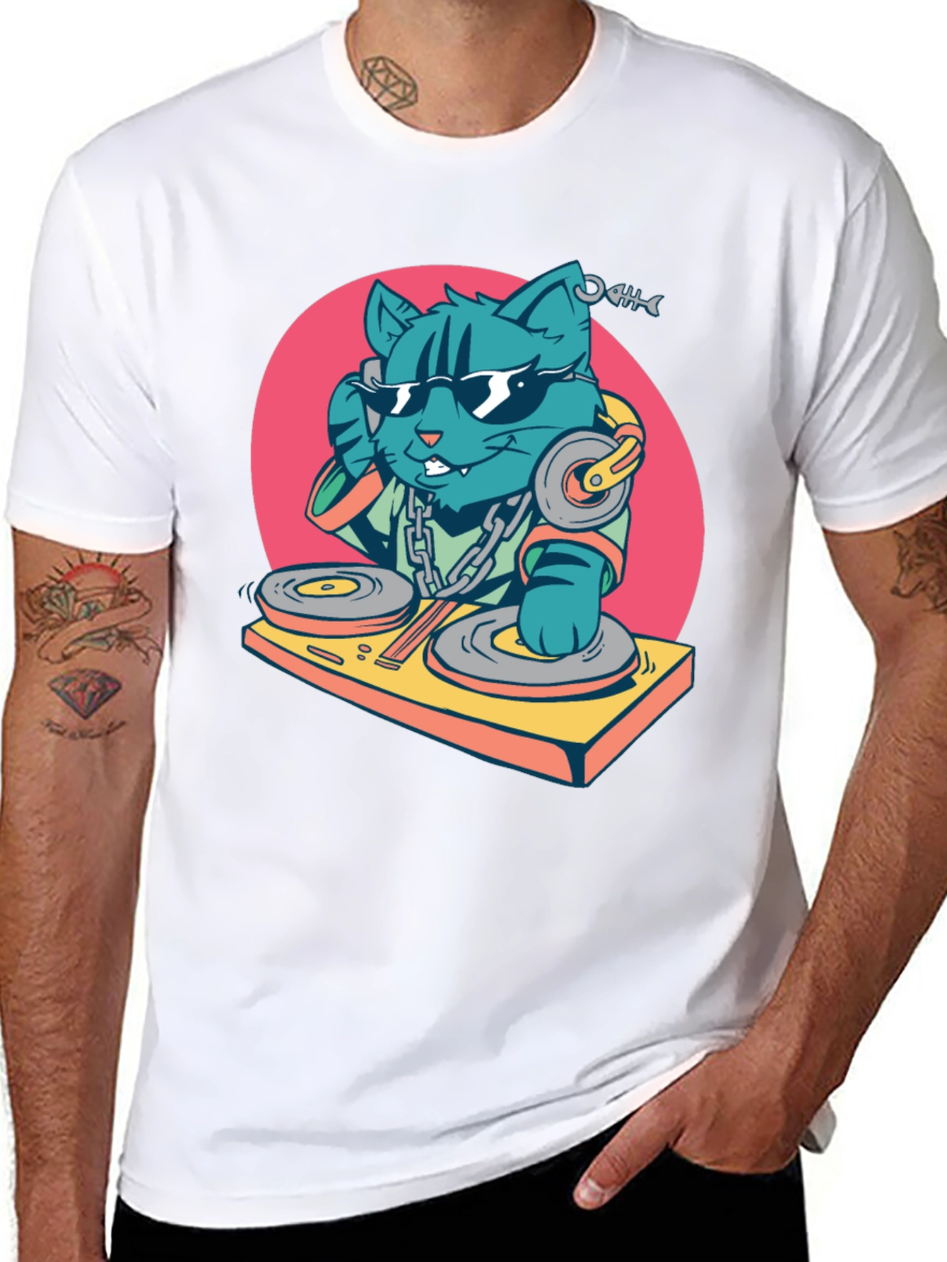 DJ Cat T-Shirt - Cool Graphic Tee