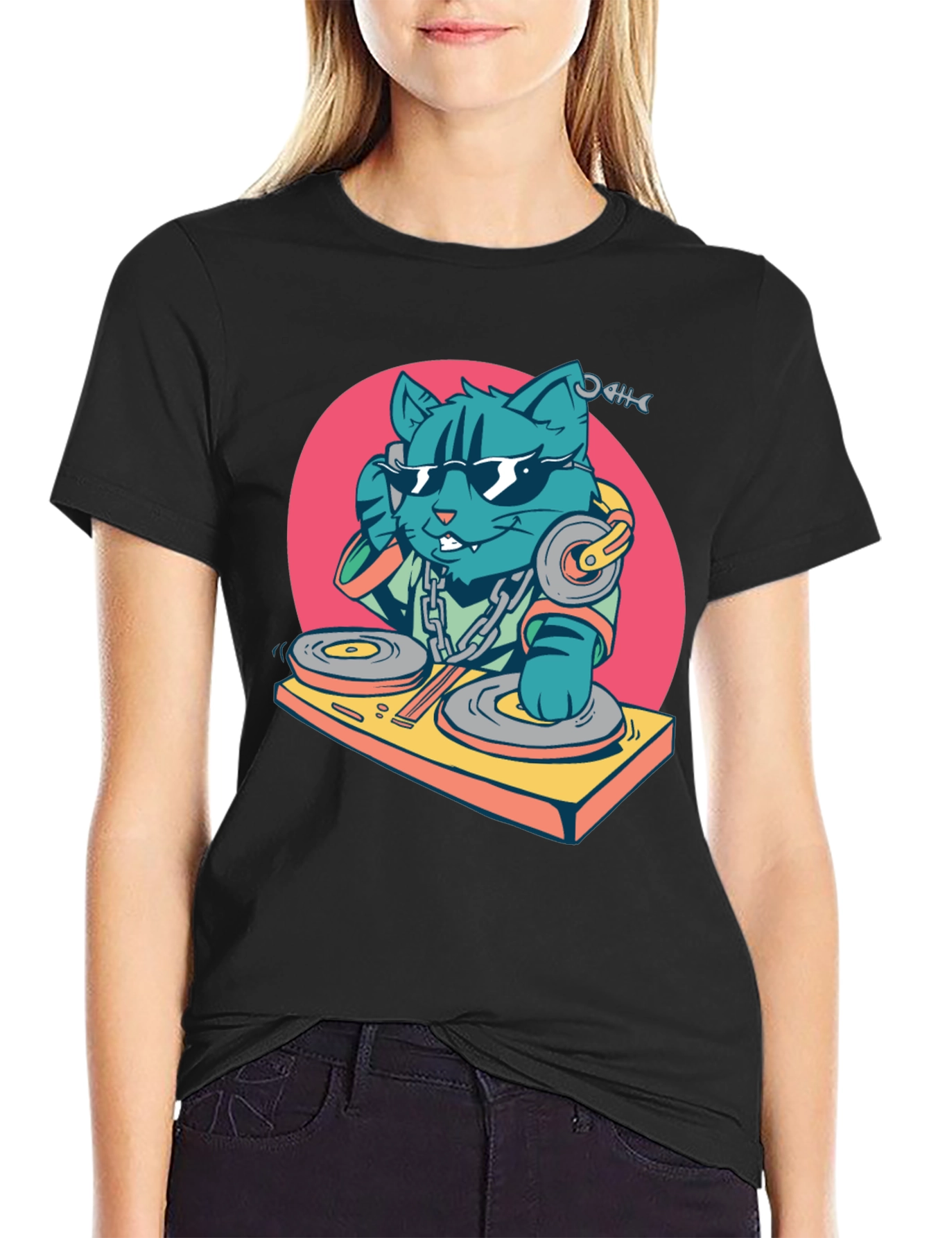 DJ Cat T-Shirt - Cool Graphic Tee