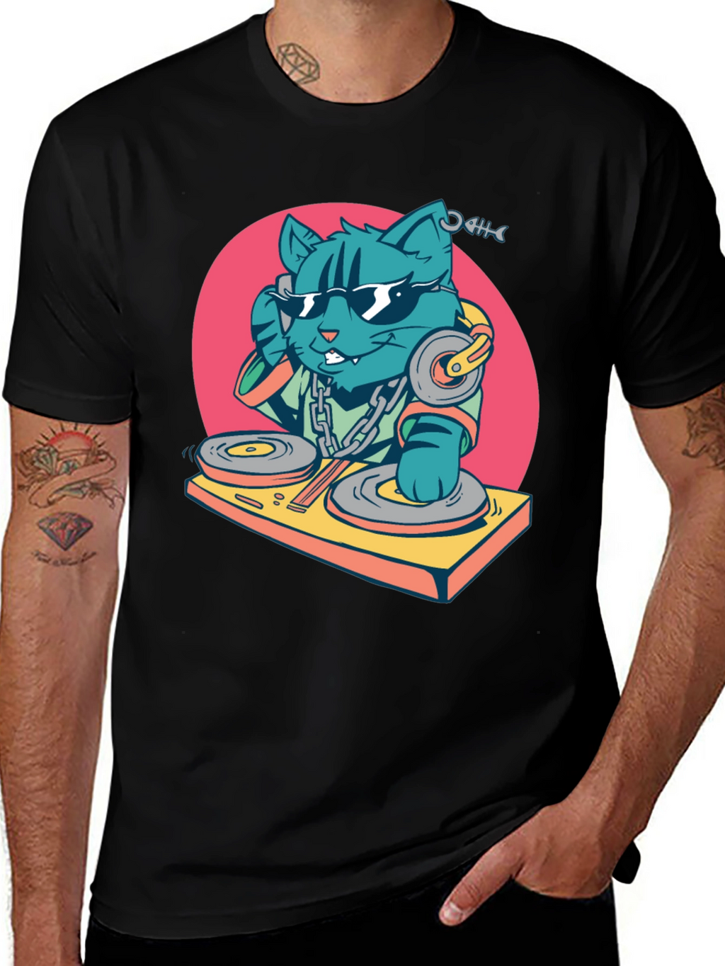 DJ Cat T-Shirt - Cool Graphic Tee
