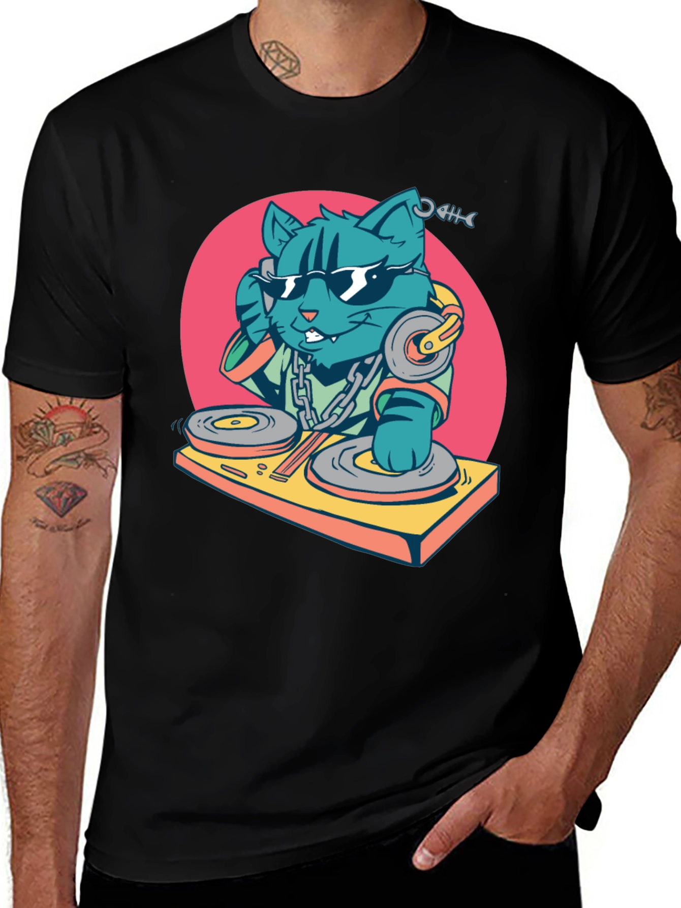 DJ Cat T-Shirt - Cool Graphic Tee