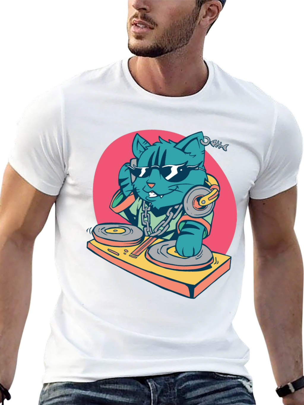DJ Cat T-Shirt - Cool Graphic Tee