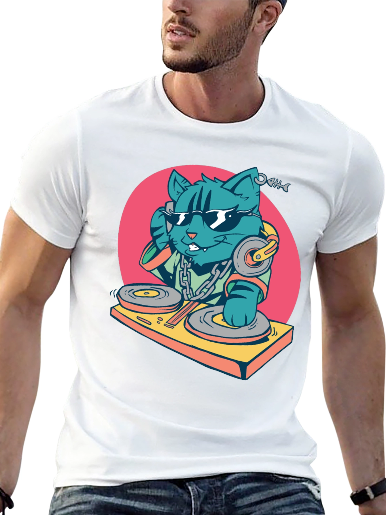 DJ Cat T-Shirt - Cool Graphic Tee