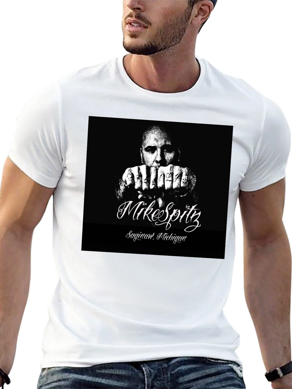 Mike Spitz Black Graphic T-Shirt