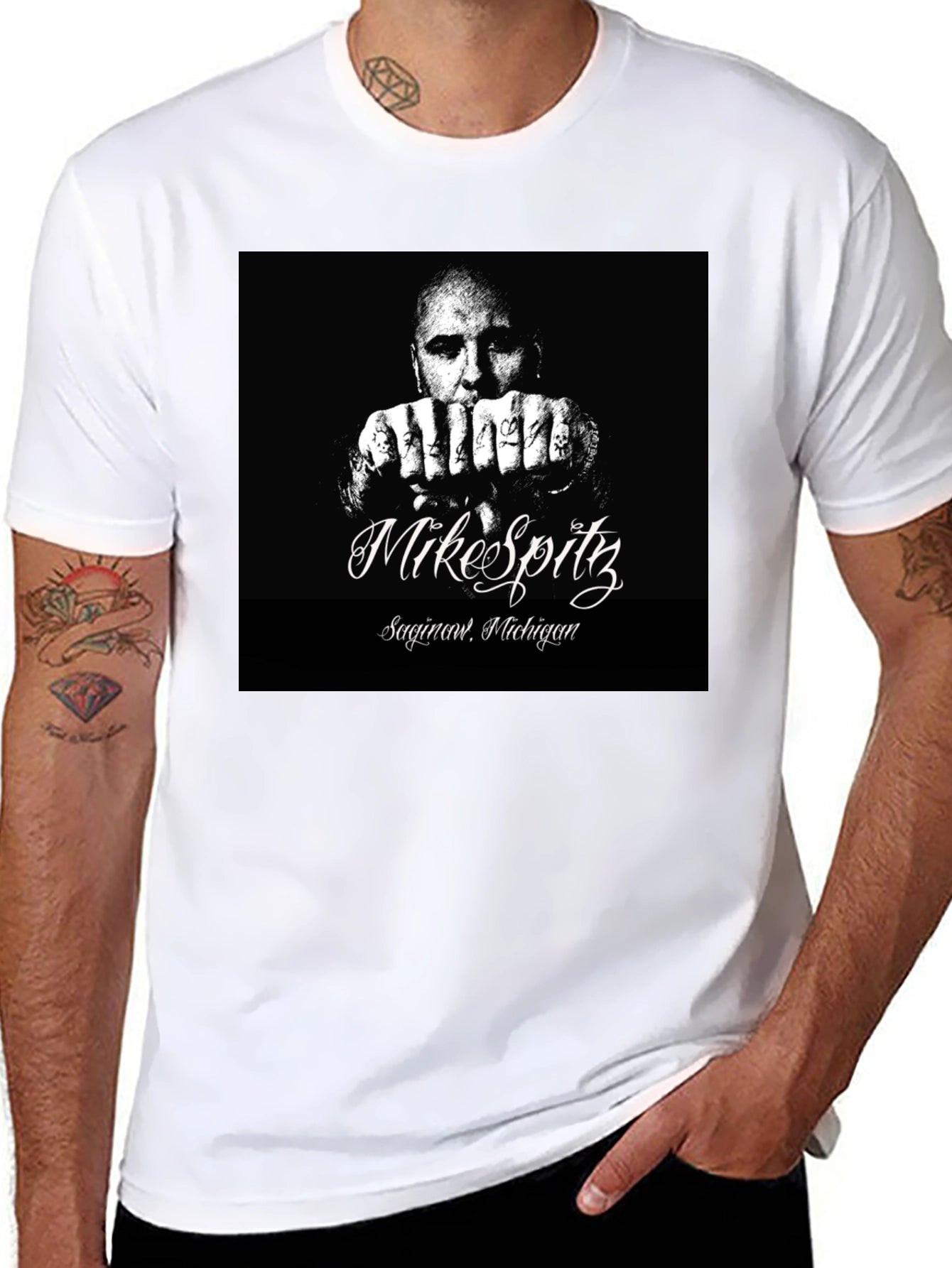 Mike Spitz Black Graphic T-Shirt