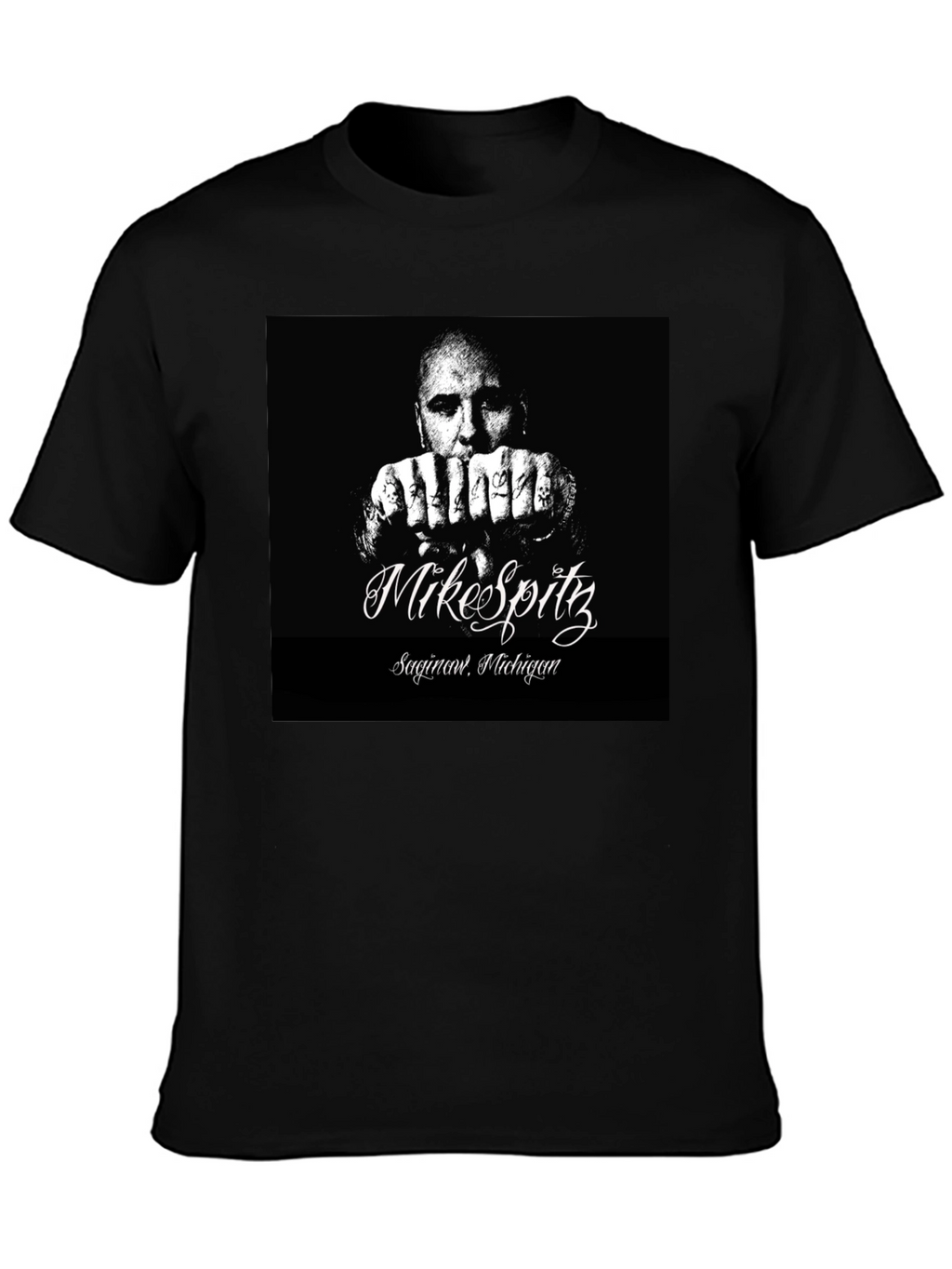 Mike Spitz Black Graphic T-Shirt