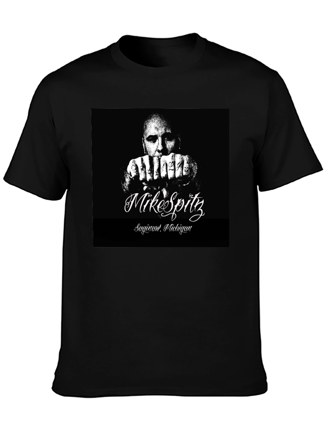 Mike Spitz Black Graphic T-Shirt