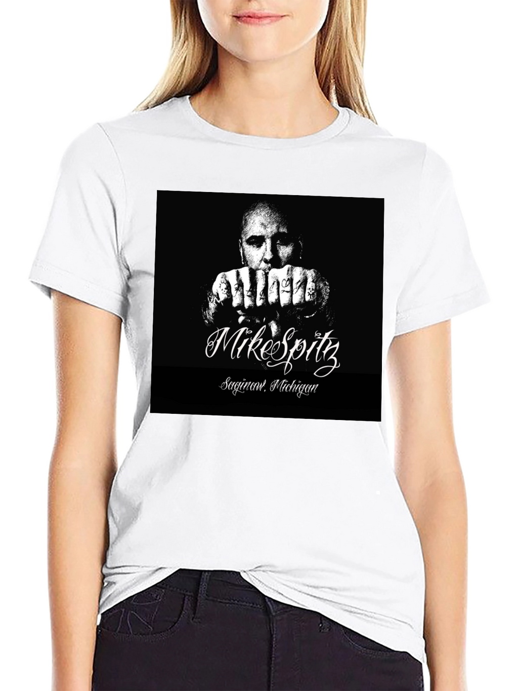 Mike Spitz Black Graphic T-Shirt