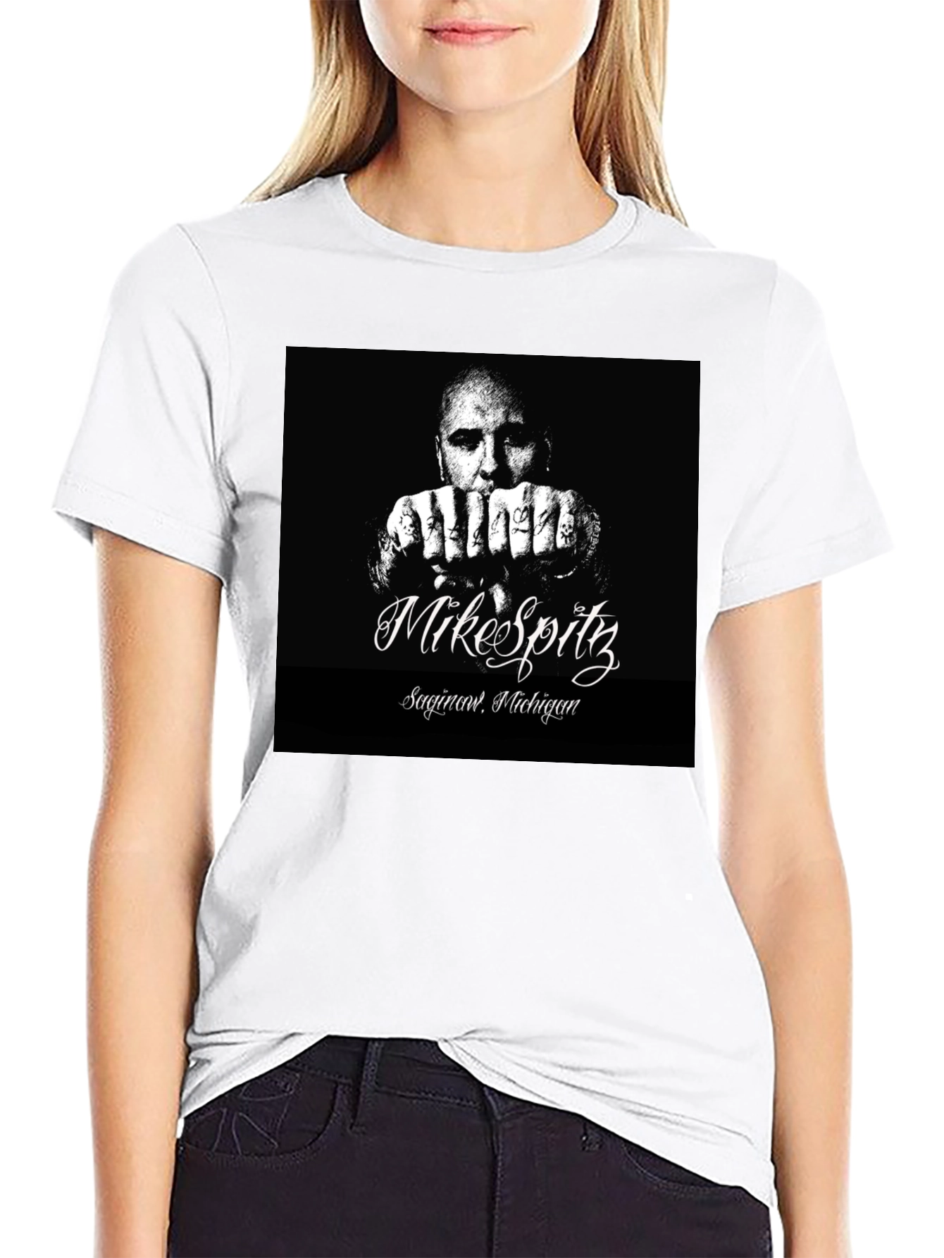 Mike Spitz Black Graphic T-Shirt