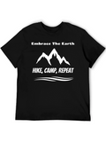 Embrace The Earth Hike Camp Repeat Black T-Shirt