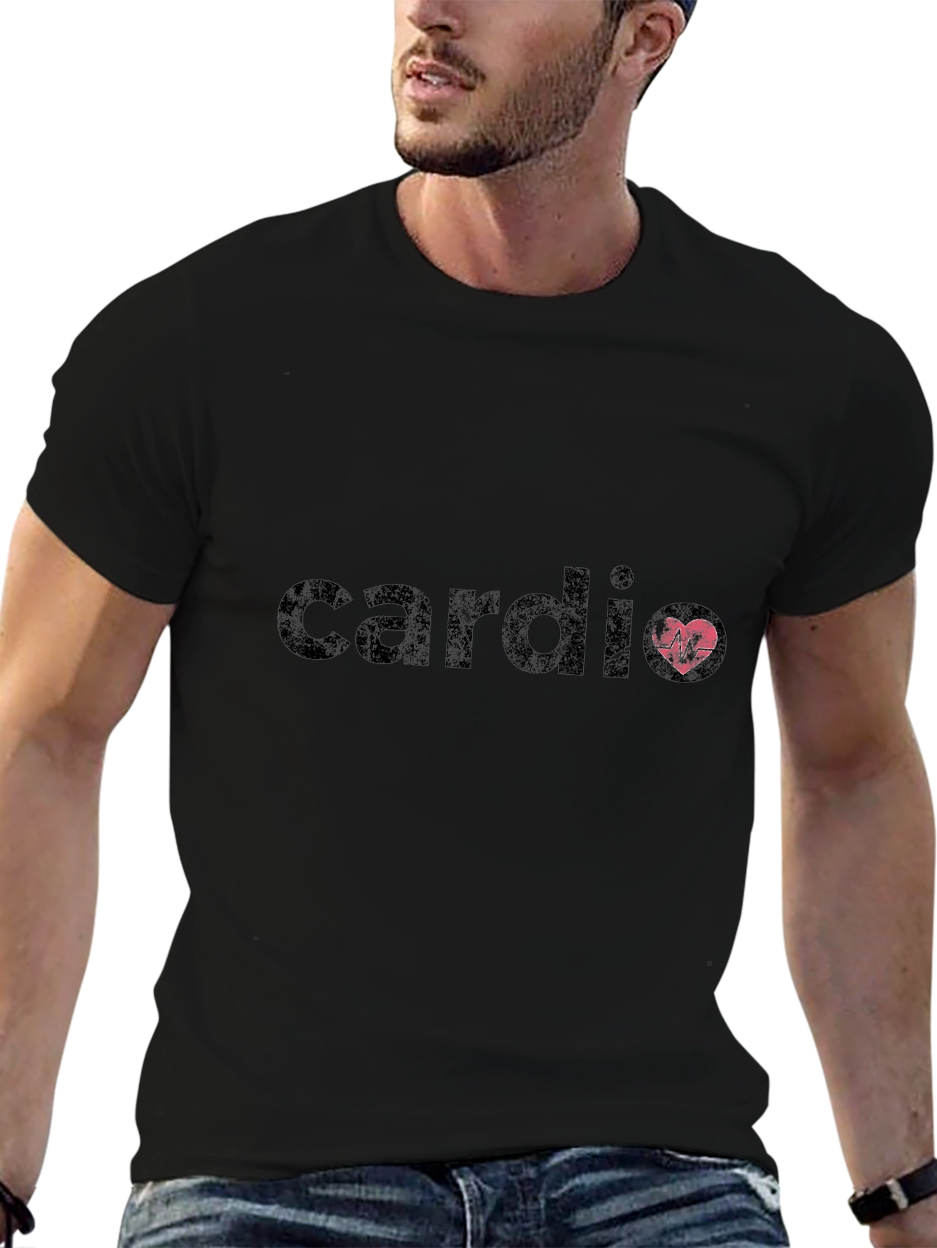 Cardio Heartbeat Black T-Shirt - Fitness Apparel