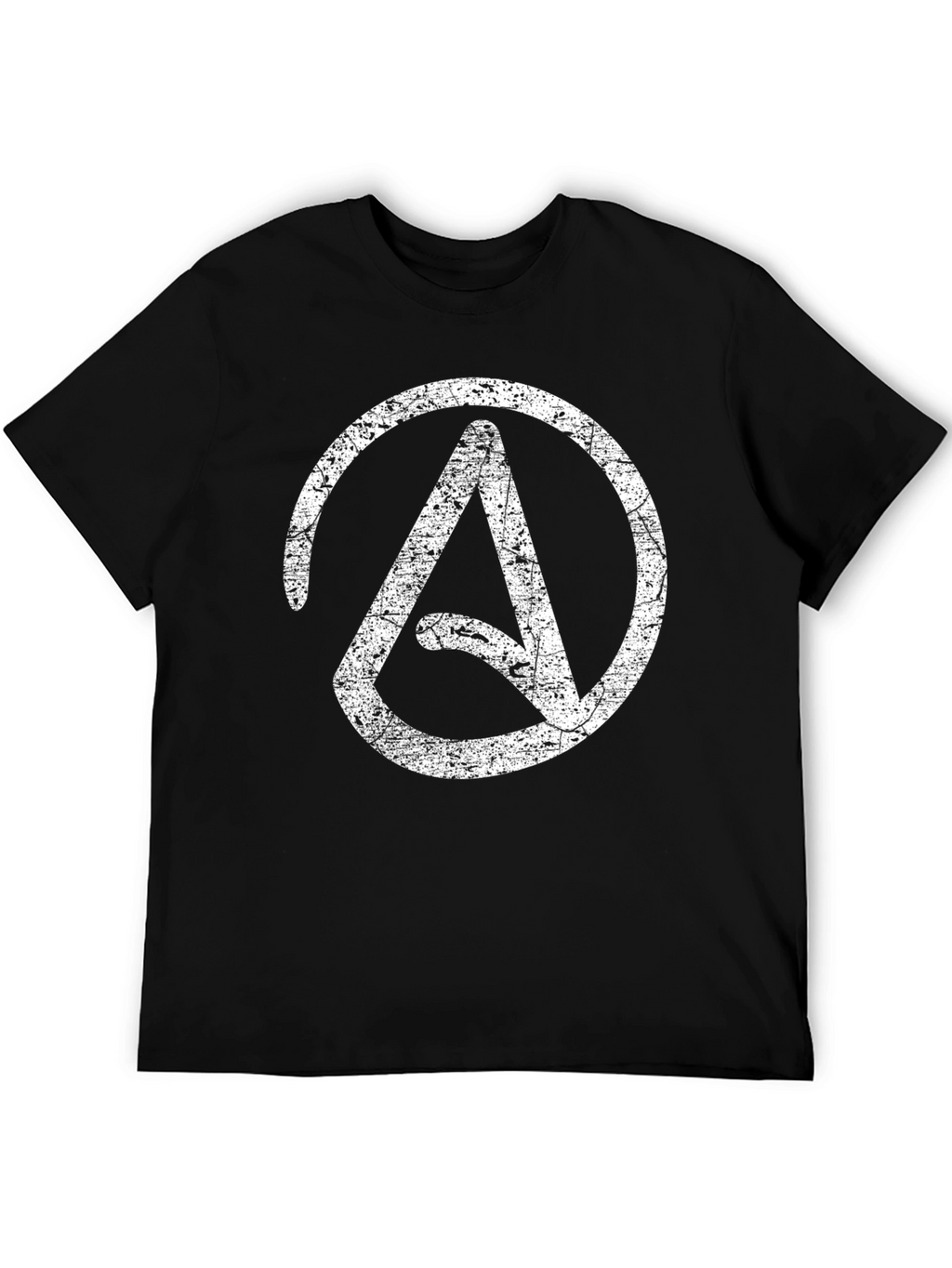 Distressed Atheist Symbol T-Shirt - Black