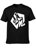 Abstract Saxophone Player Graphic Black T-Shirt