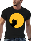 Snail Silhouette Graphic Tee - Black Cotton Blend