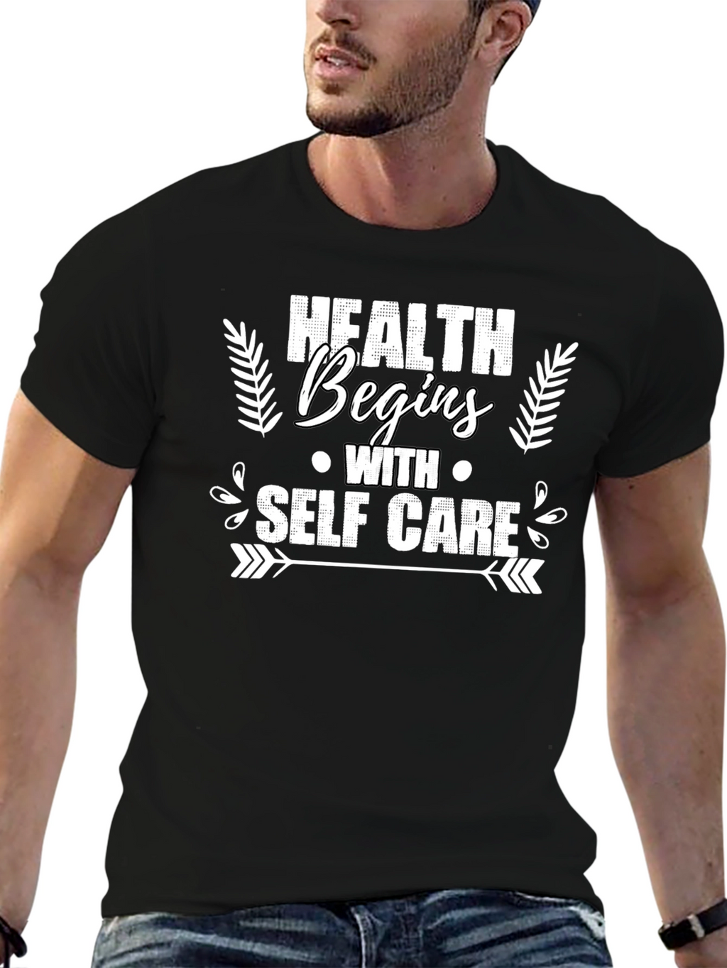 Health Begins With Self Care Graphic Tee