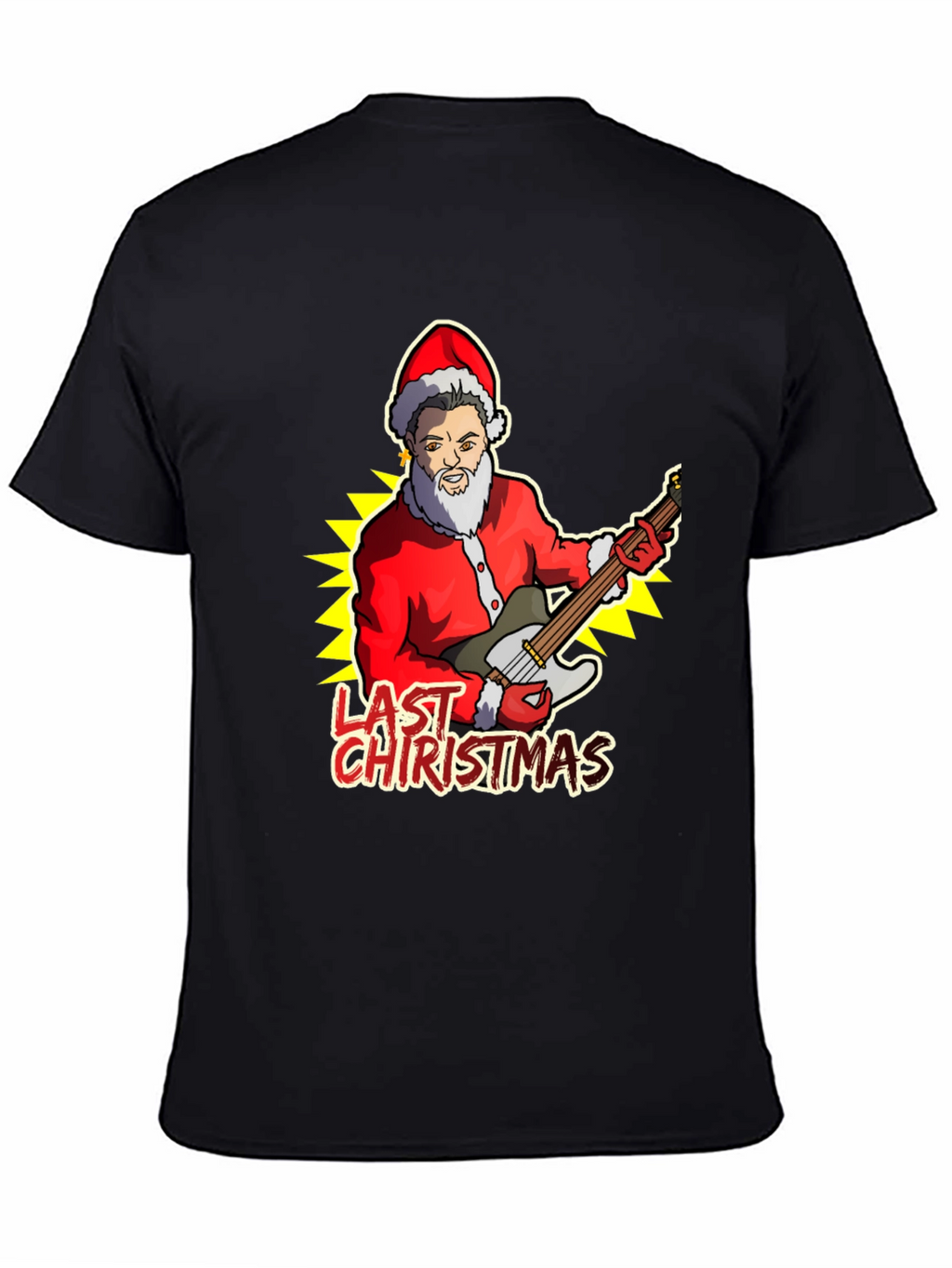 Last Christmas Santa Guitar Graphic Tee