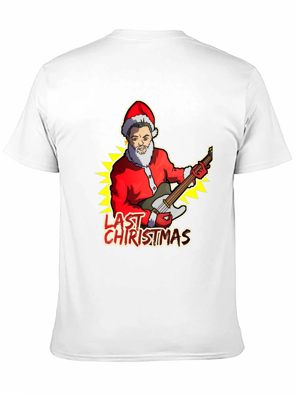 Last Christmas Santa Guitar Graphic Tee