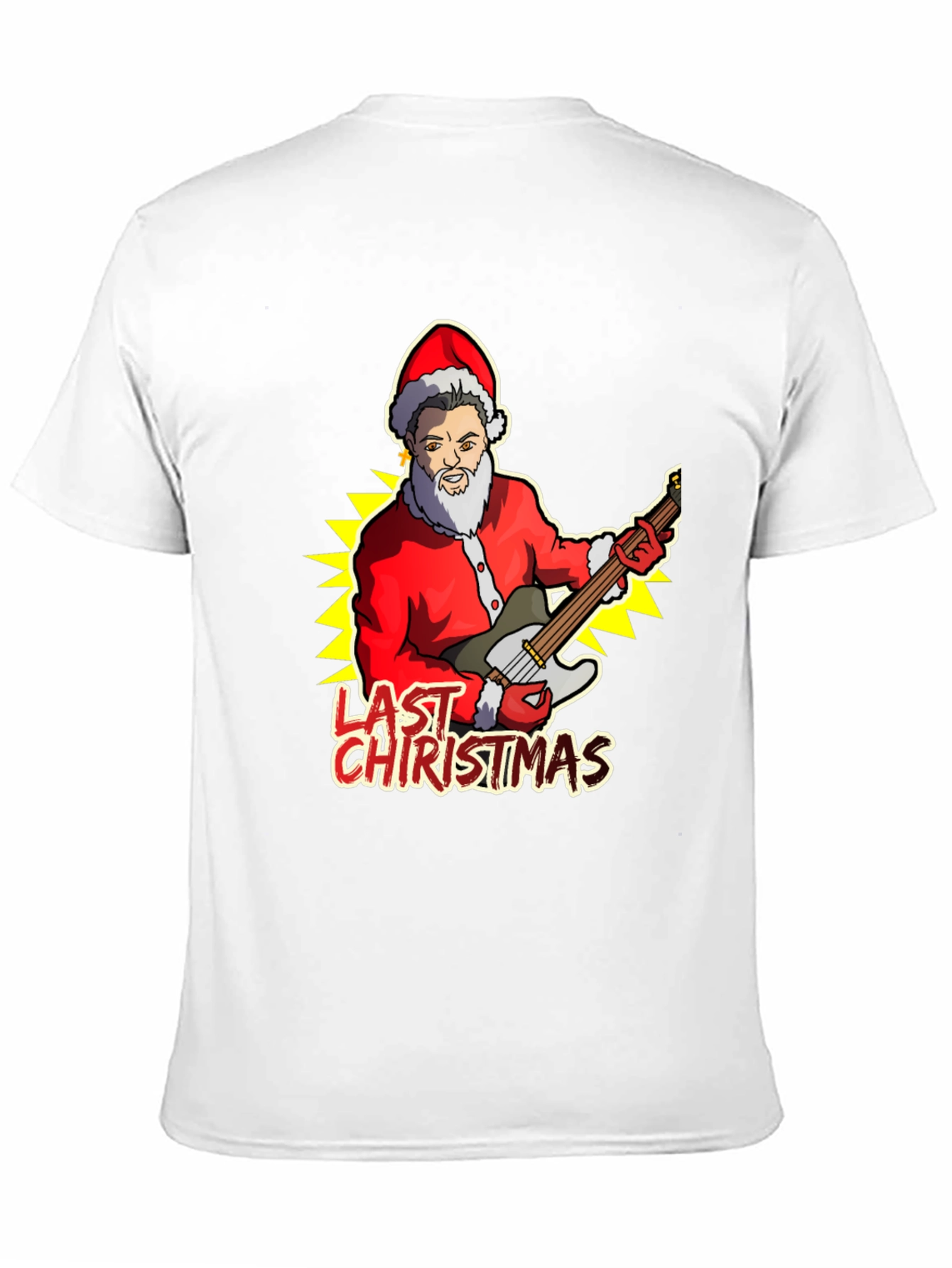 Last Christmas Santa Guitar Graphic Tee