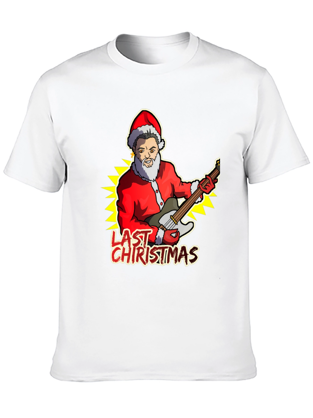 Last Christmas Santa Guitar Graphic Tee