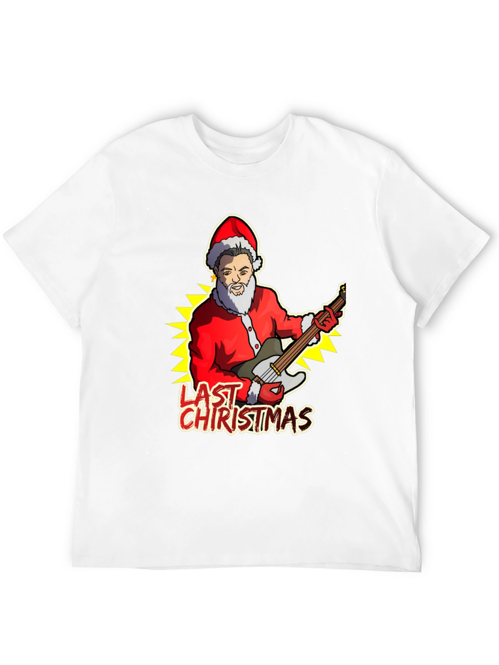 Last Christmas Santa Guitar Graphic Tee