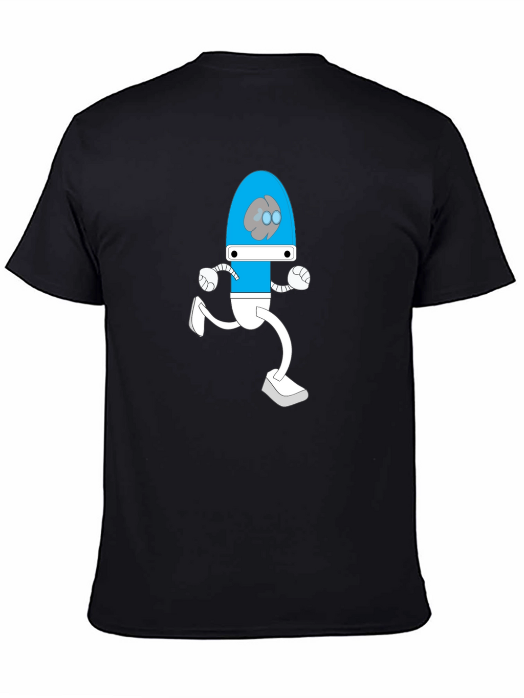 Brain Bot Run T-Shirt - Black Cotton Tee