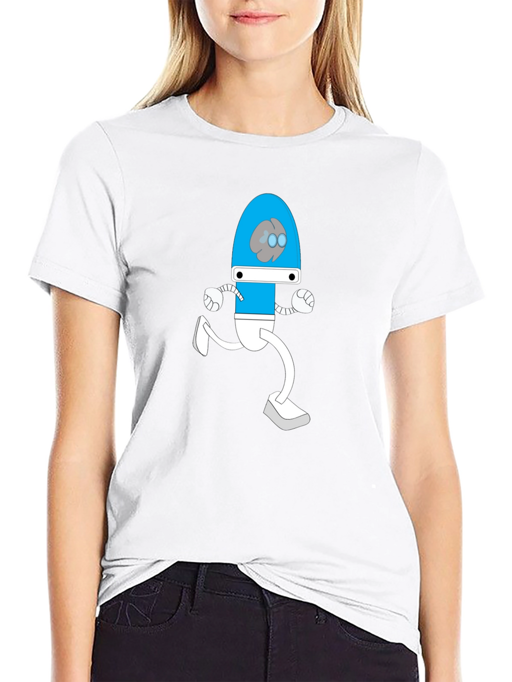 Brain Bot Run T-Shirt - Black Cotton Tee