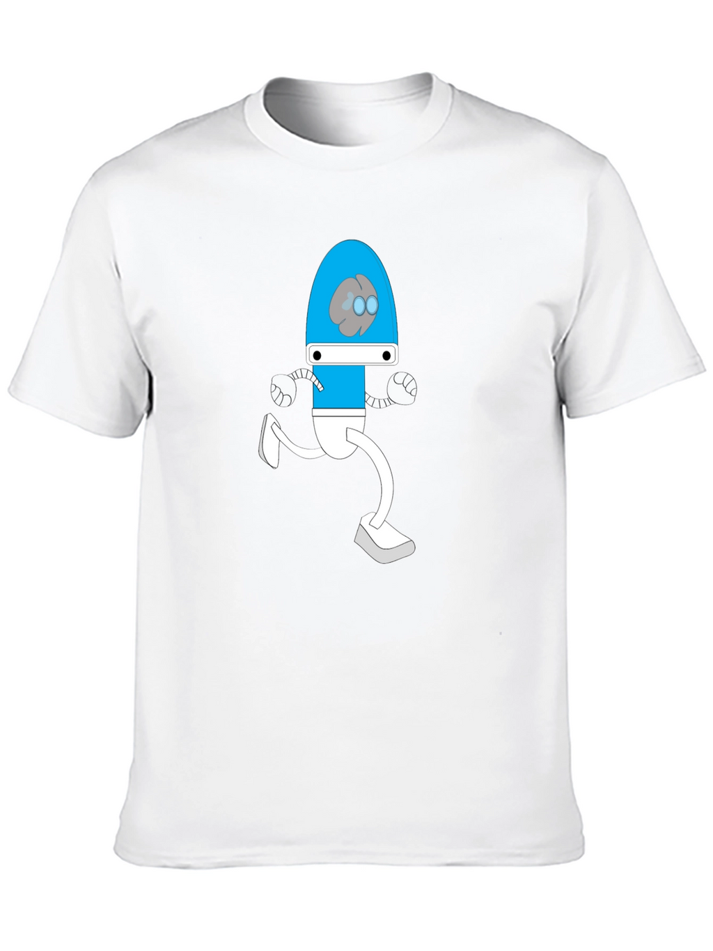 Brain Bot Run T-Shirt - Black Cotton Tee