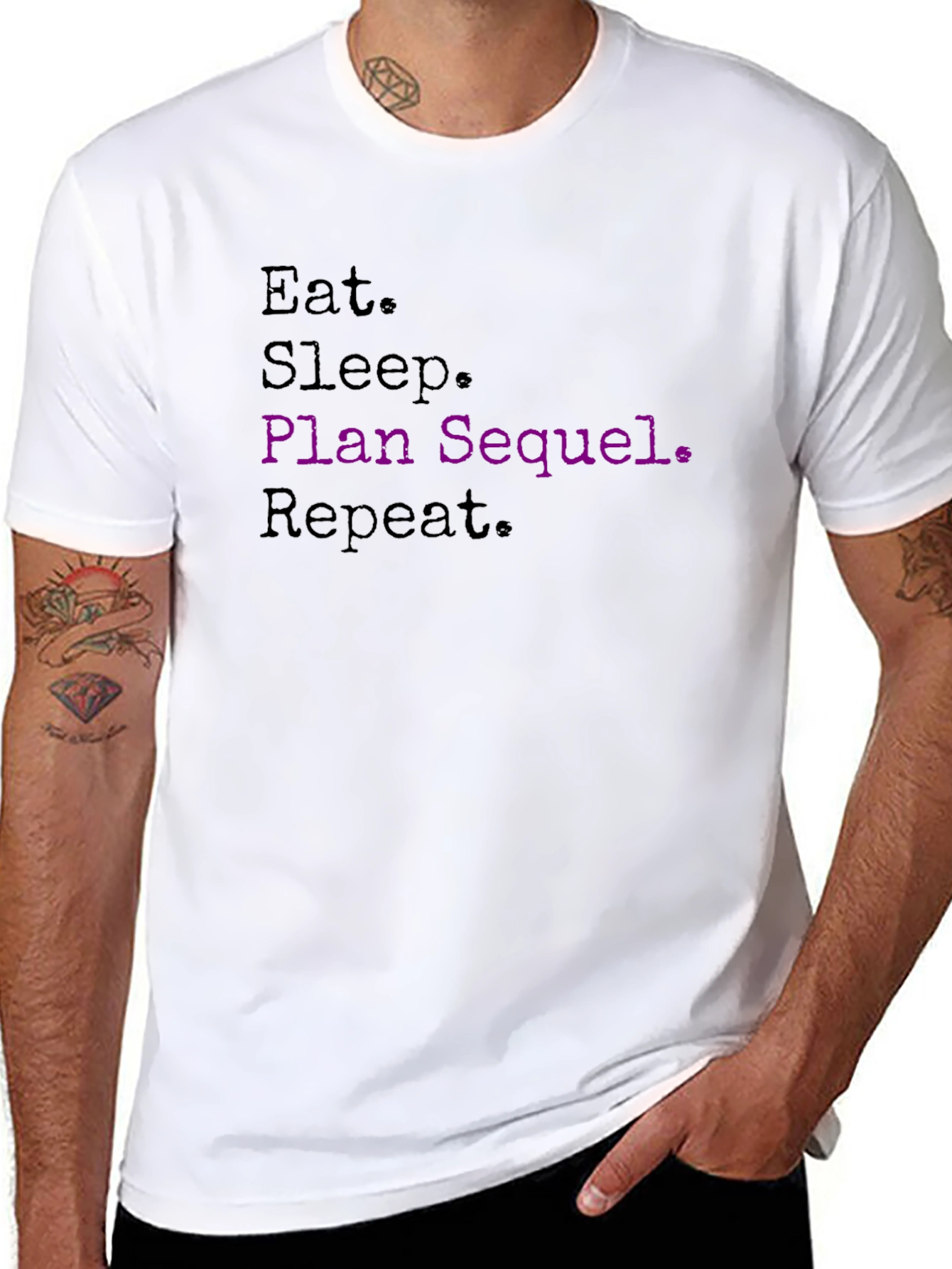 Eat Sleep Plan Sequel Repeat Black T-Shirt