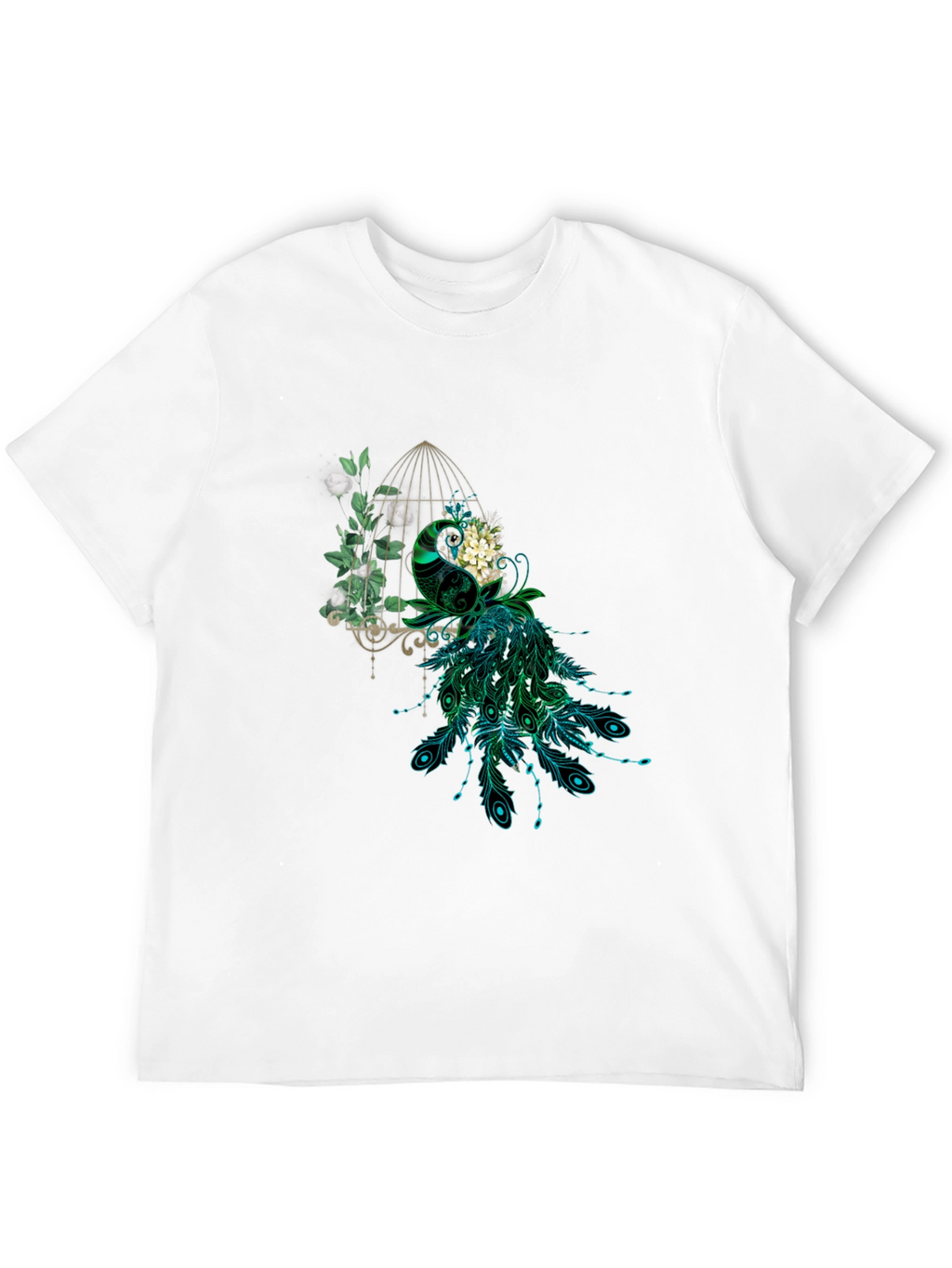 Peacock Cage Graphic T-Shirt
