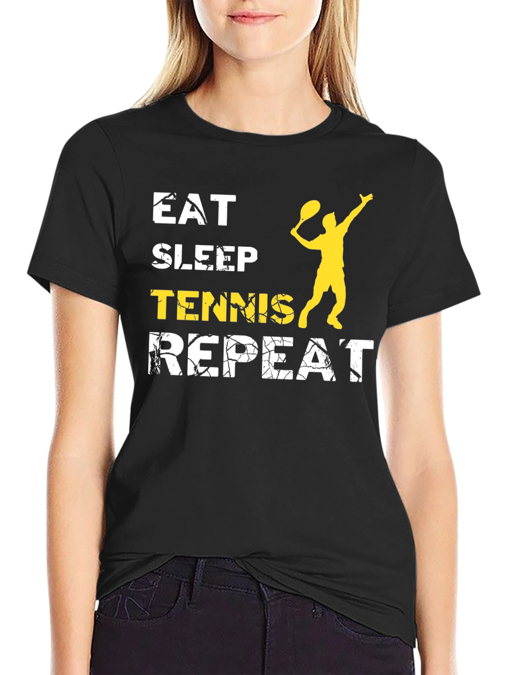 Eat Sleep Tennis Repeat Graphic T-Shirt