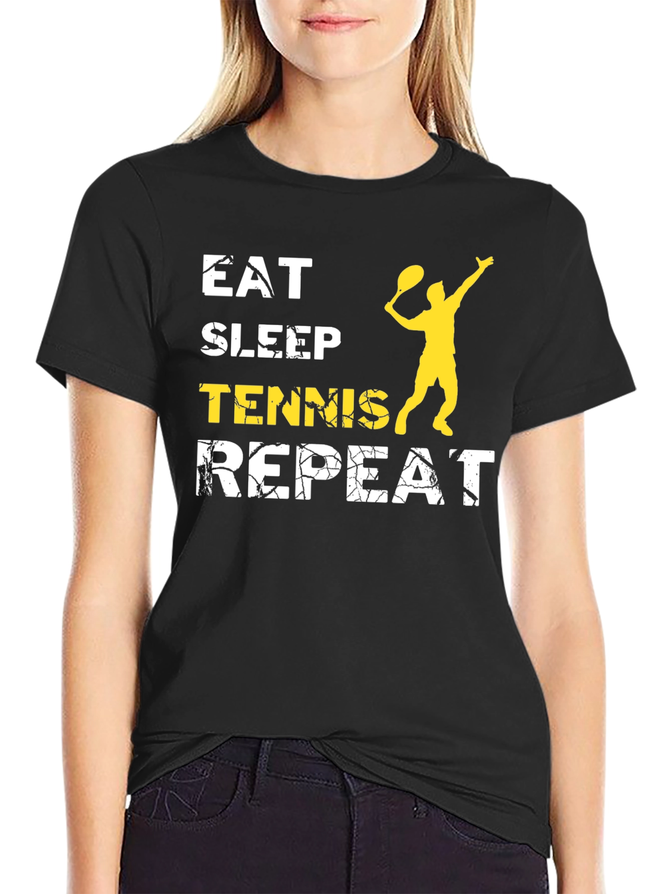 Eat Sleep Tennis Repeat Graphic T-Shirt