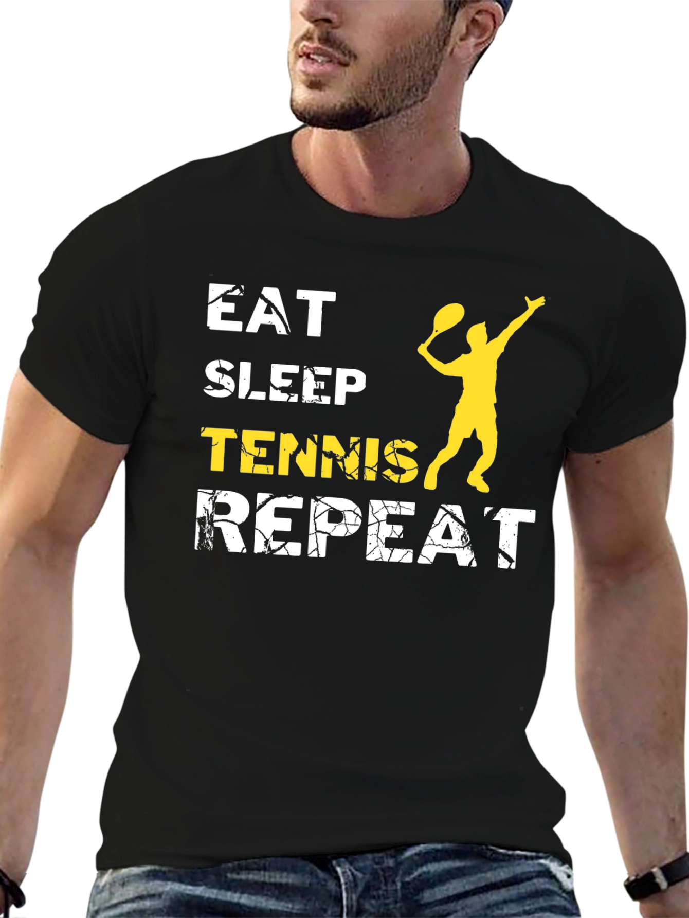 Eat Sleep Tennis Repeat Graphic T-Shirt