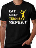 Eat Sleep Tennis Repeat Graphic T-Shirt