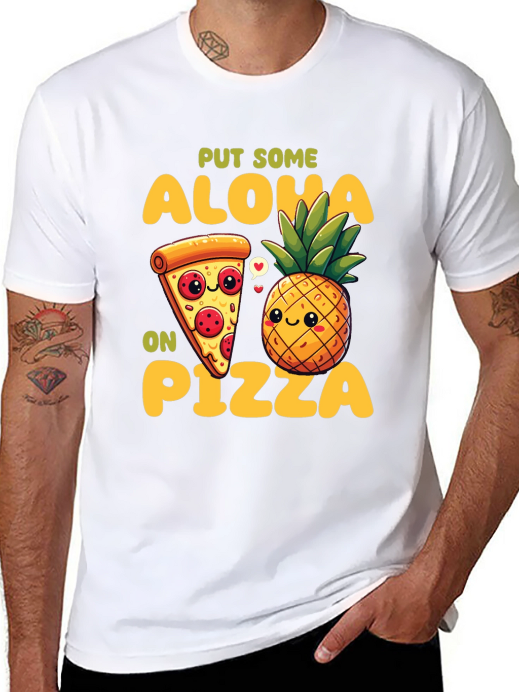 Aloha Pizza Graphic Tee - Fun Food Shirt
