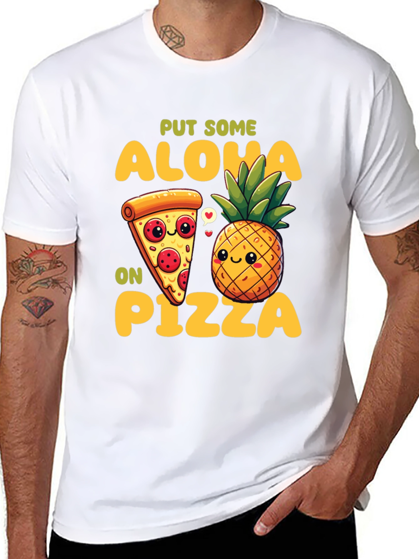Aloha Pizza Graphic Tee - Fun Food Shirt
