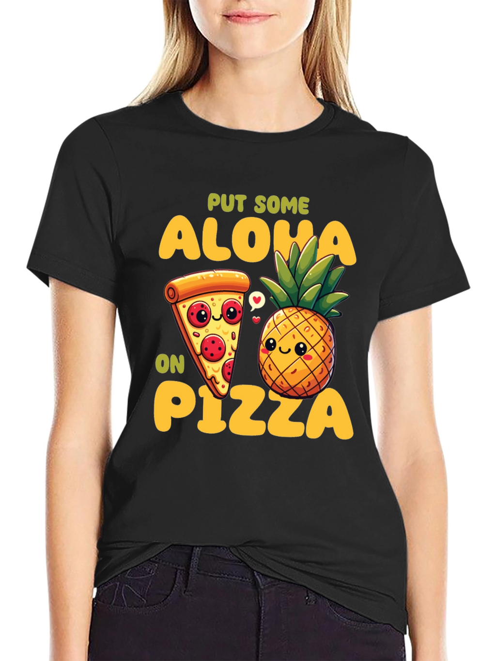 Aloha Pizza Graphic Tee - Fun Food Shirt
