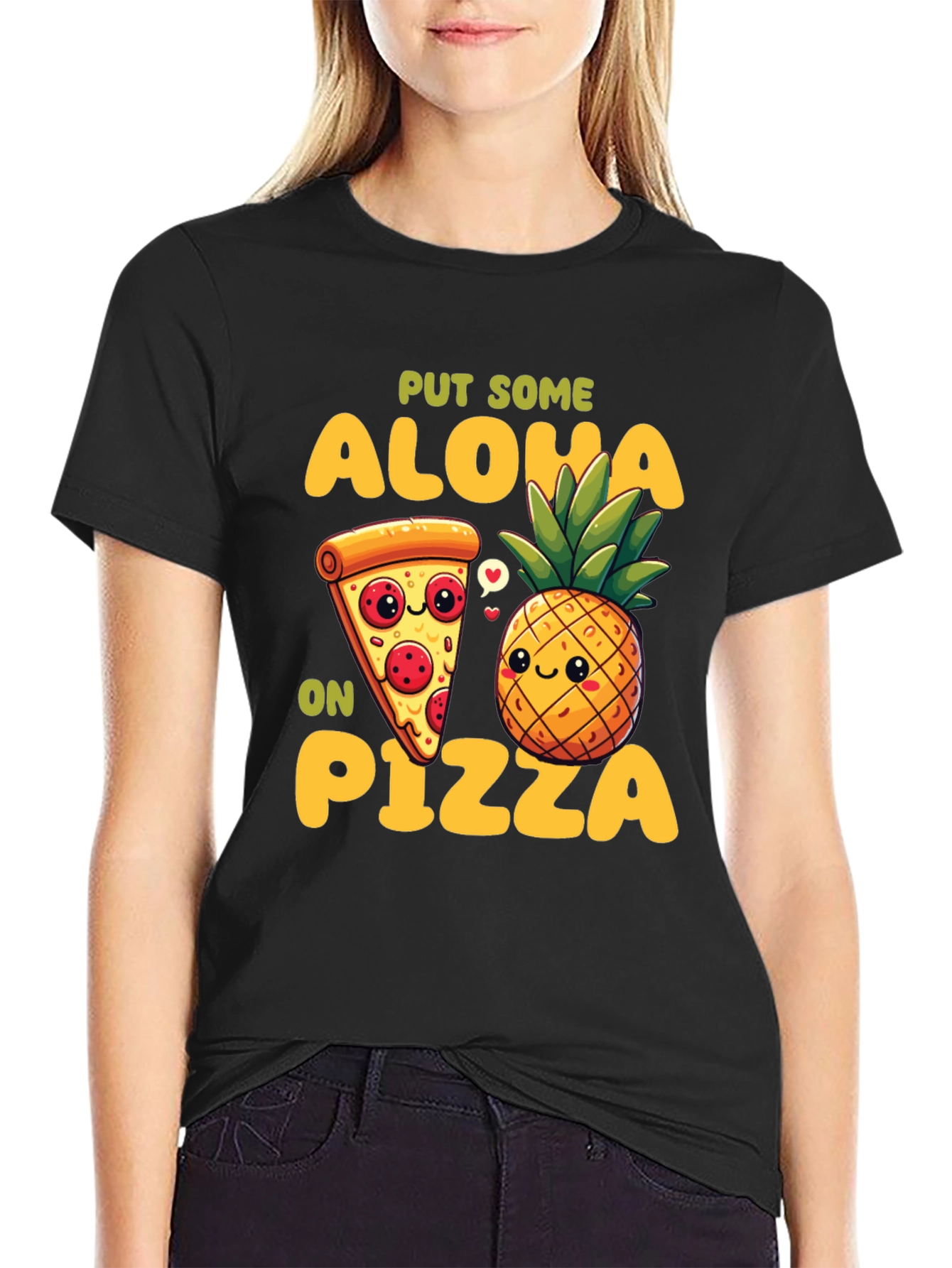 Aloha Pizza Graphic Tee - Fun Food Shirt