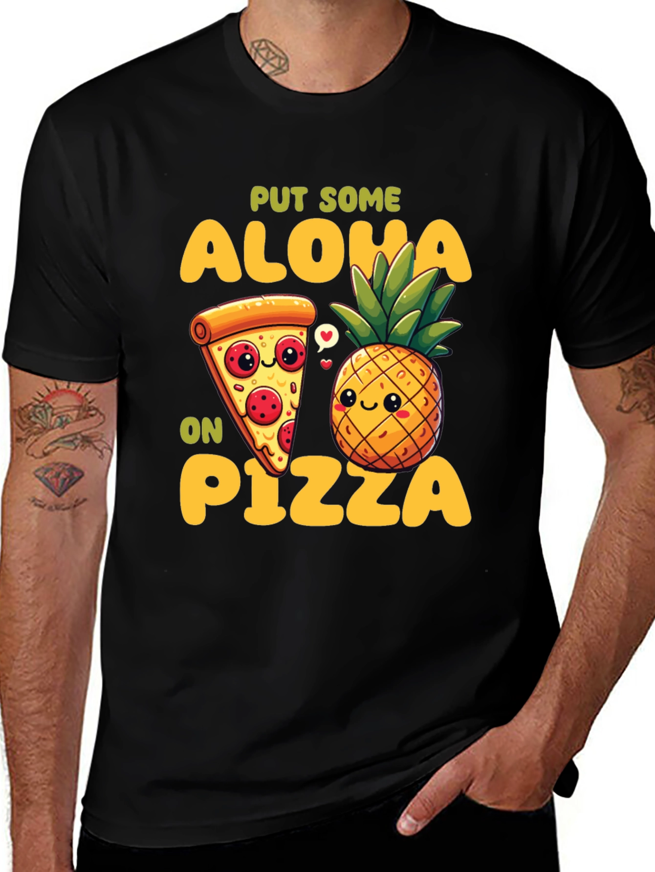 Aloha Pizza Graphic Tee - Fun Food Shirt