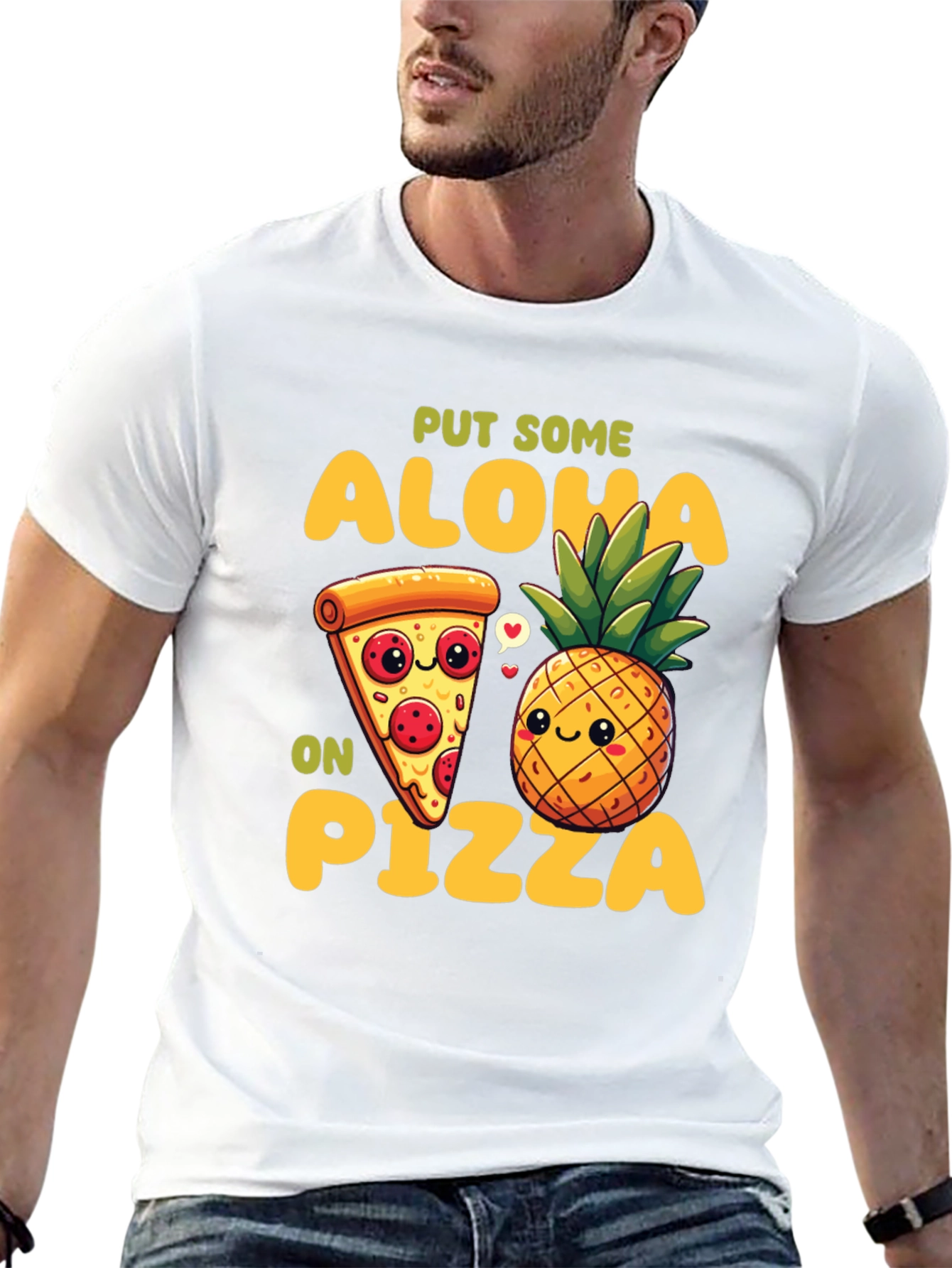 Aloha Pizza Graphic Tee - Fun Food Shirt