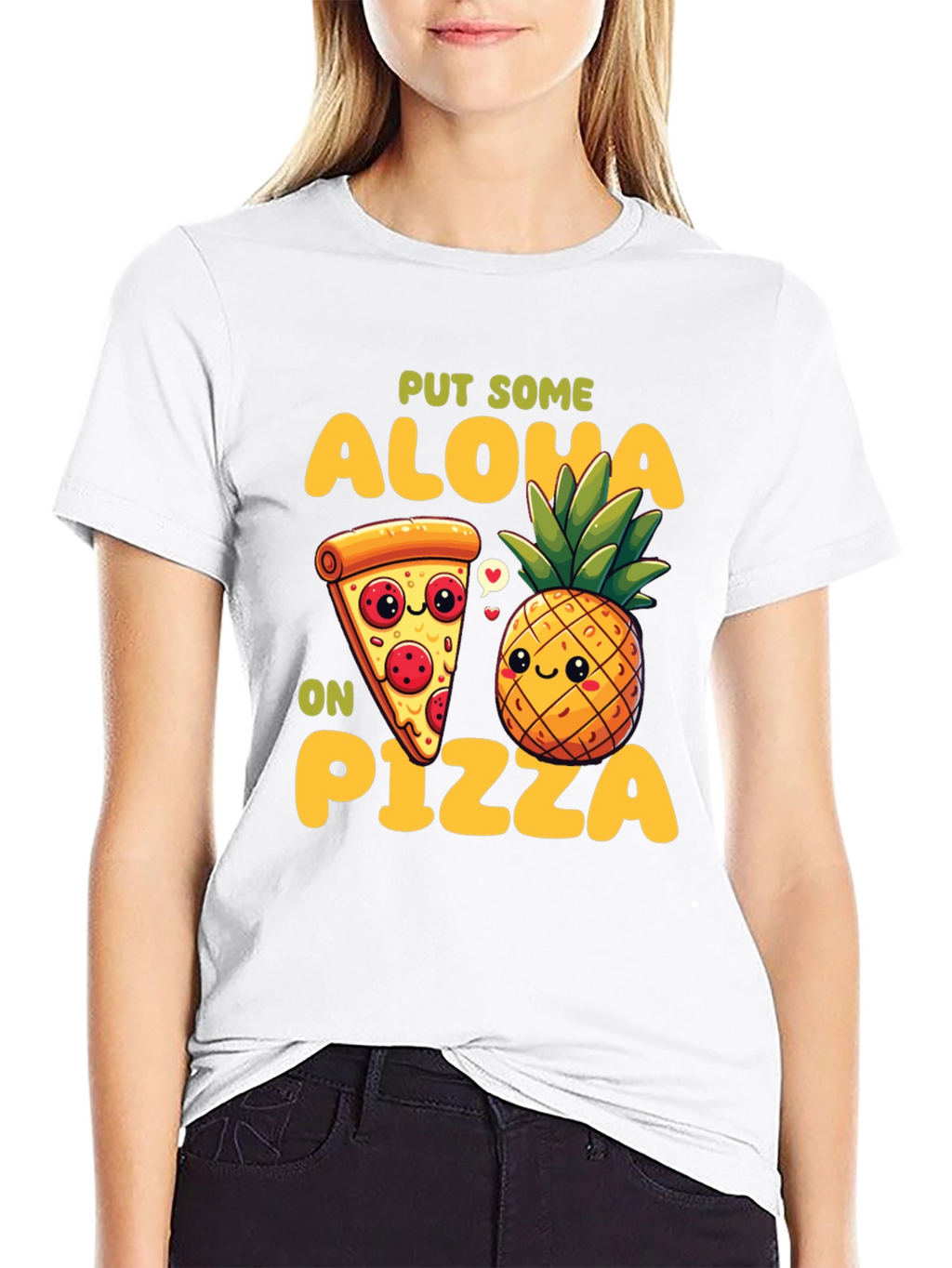 Aloha Pizza Graphic Tee - Fun Food Shirt
