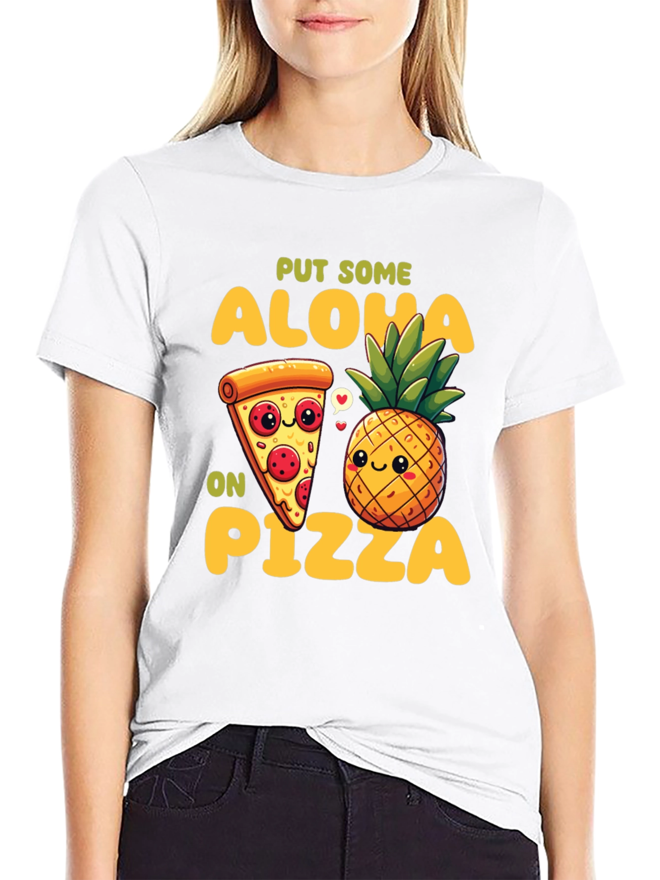 Aloha Pizza Graphic Tee - Fun Food Shirt