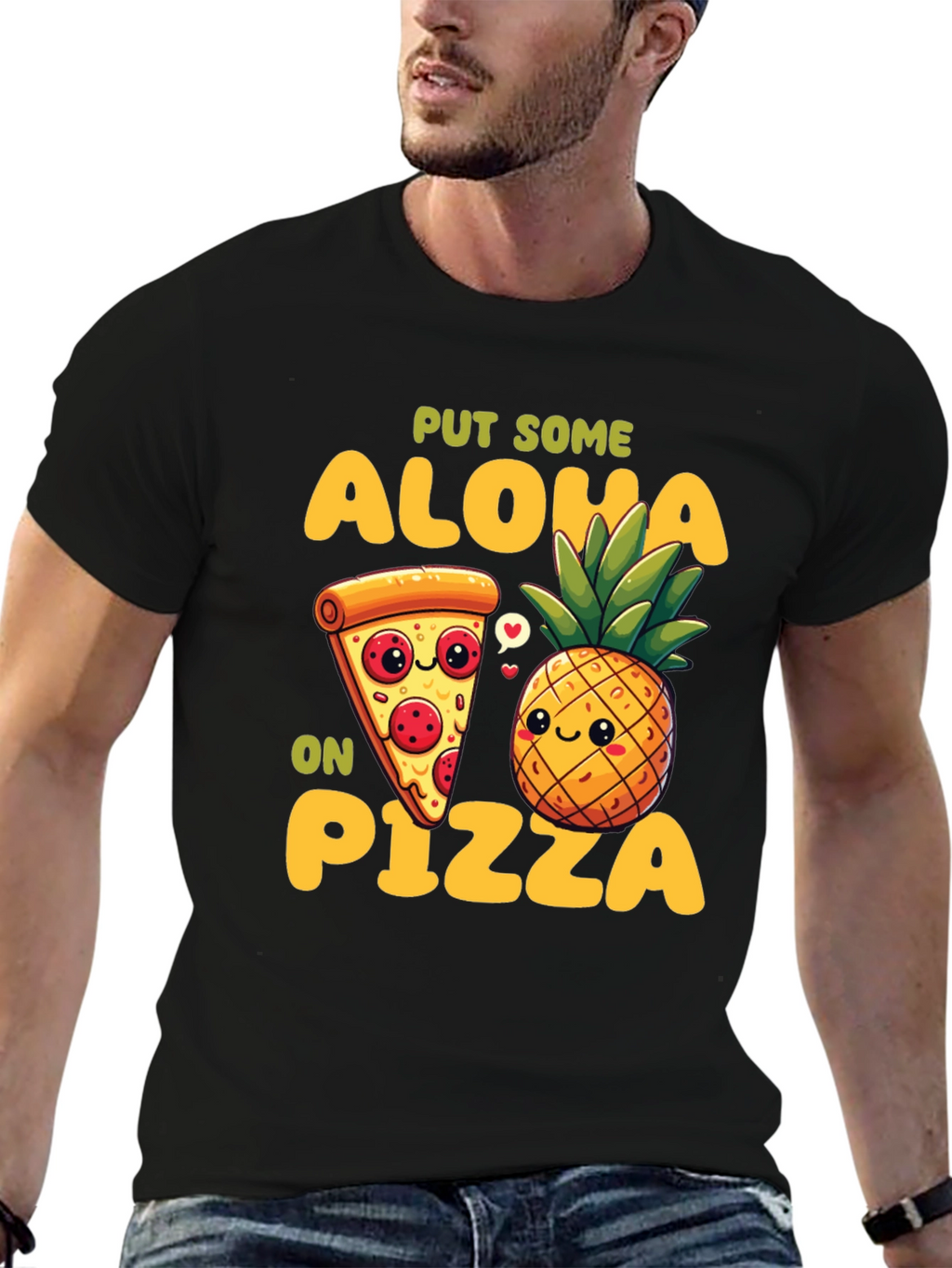 Aloha Pizza Graphic Tee - Fun Food Shirt