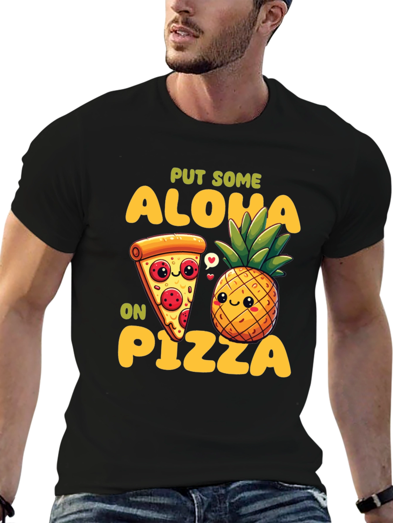 Aloha Pizza Graphic Tee - Fun Food Shirt