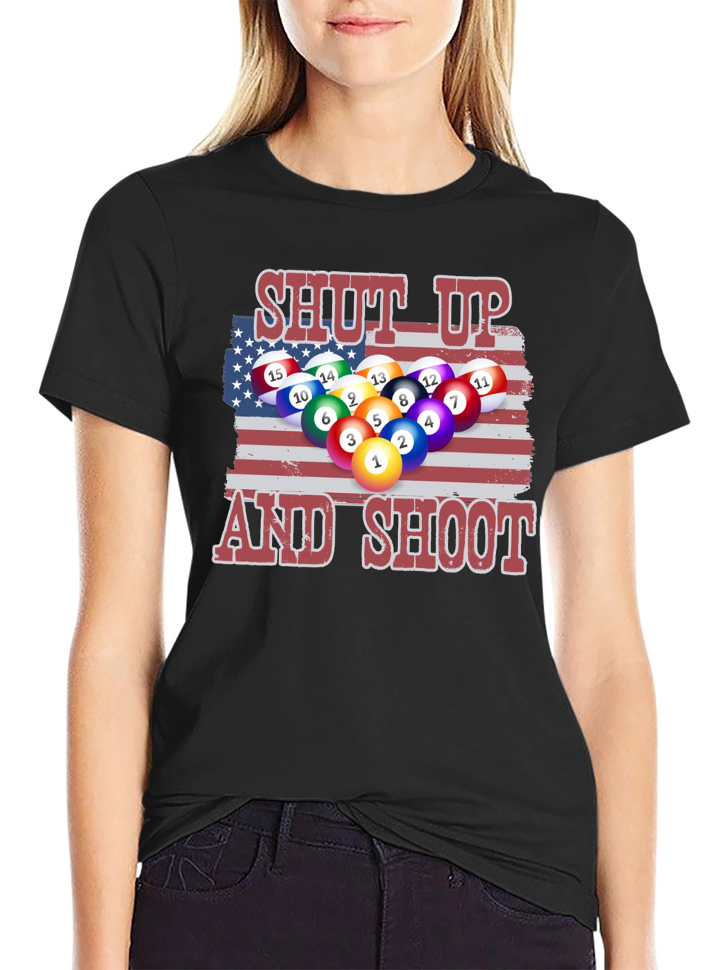 Patriotic Pool T-Shirt: Shut Up and Shoot!