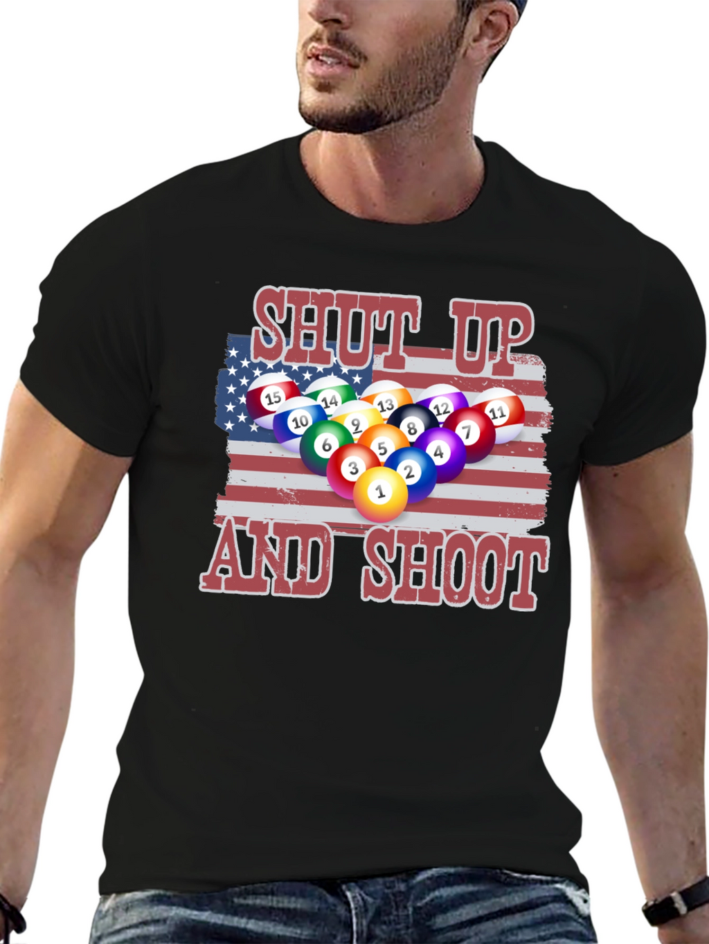 Patriotic Pool T-Shirt: Shut Up and Shoot!