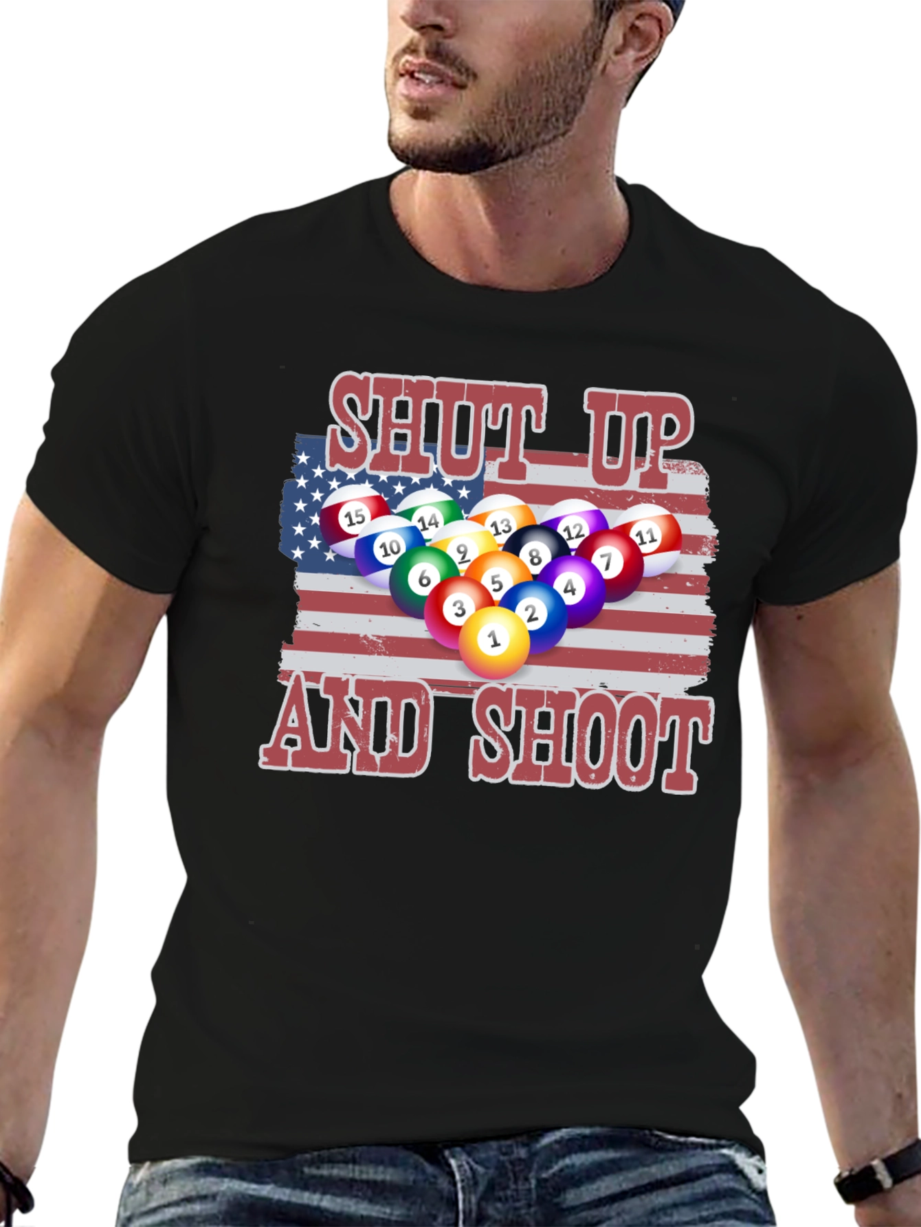 Patriotic Pool T-Shirt: Shut Up and Shoot!