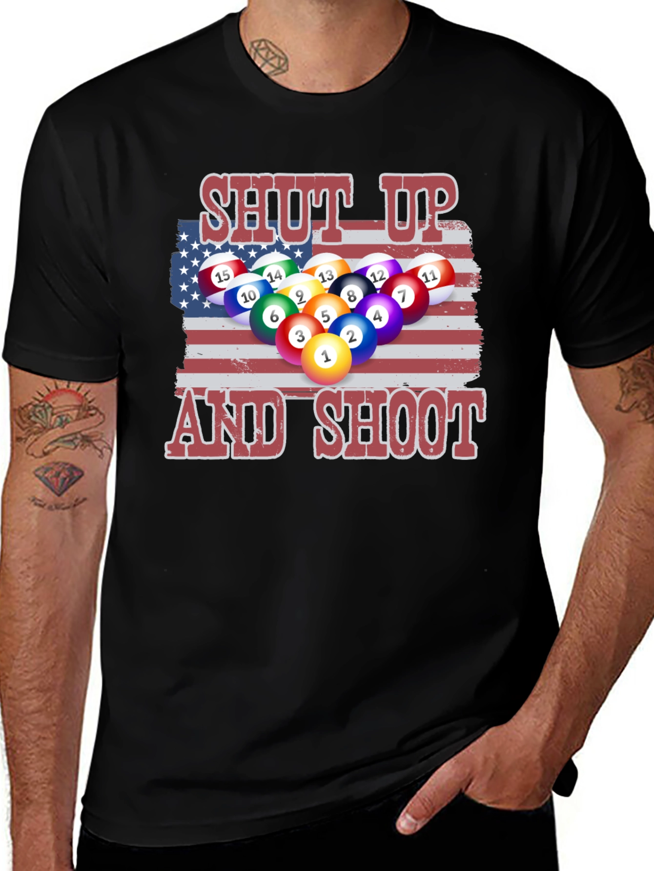 Patriotic Pool T-Shirt: Shut Up and Shoot!